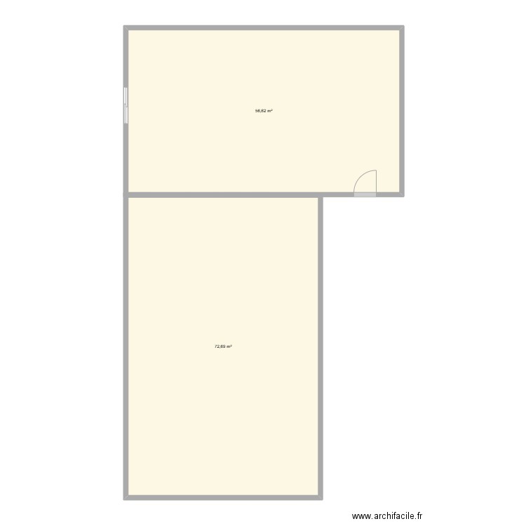 azu. Plan de 2 pièces et 129 m2