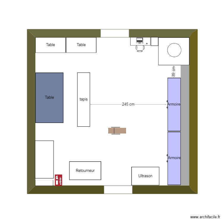 layout.. Plan de 1 pièce et 23 m2