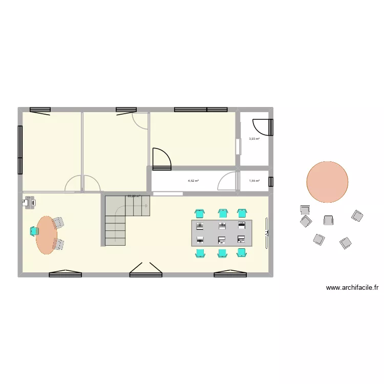 new version. Plan de 4  et 93 m²