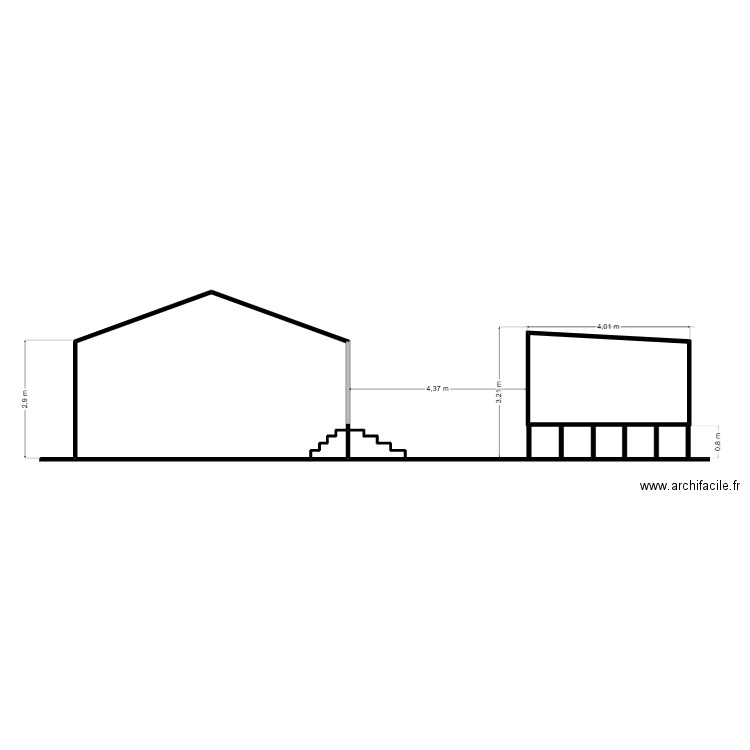 PLAN DE COUPE. Plan de 4 pièces et 32 m2