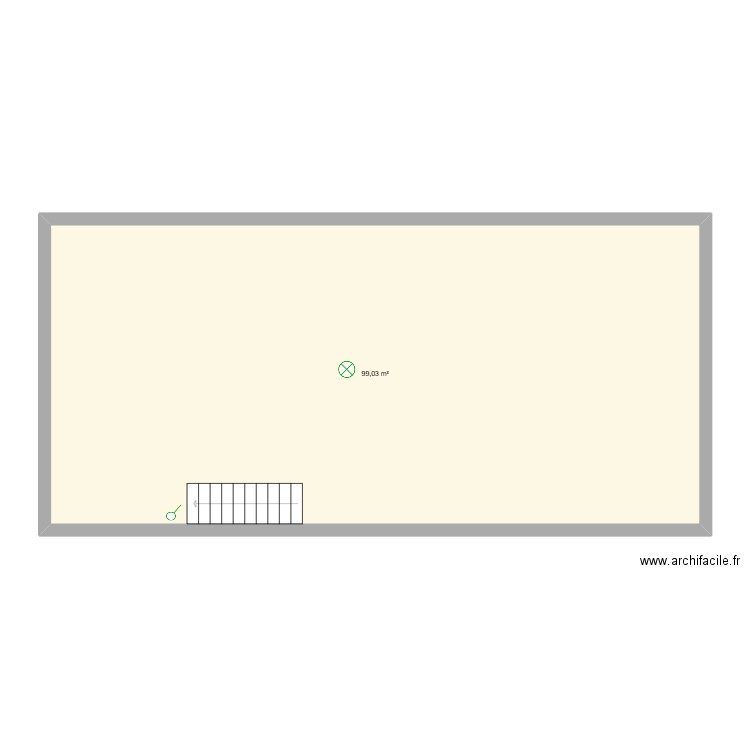 grenier. Plan de 1 pièce et 99 m2