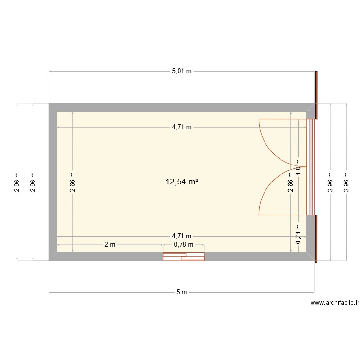 casa forno 1. Plan de 1 pièce et 13 m2