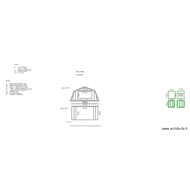 Mur Cote Maison 16X32 Aout. Plan de 0 pièce et 0 m2