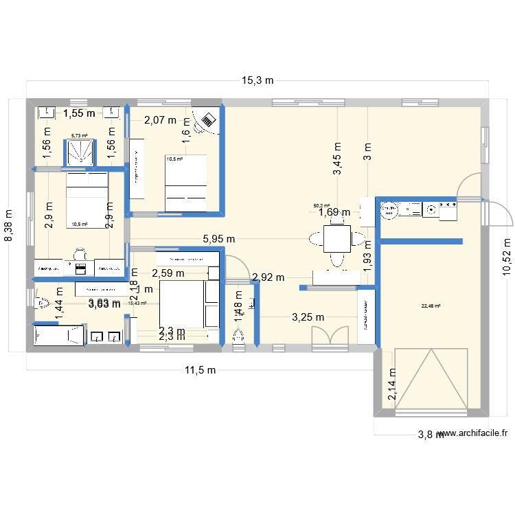 projet Sarthe. Plan de 0 pièce et 0 m2
