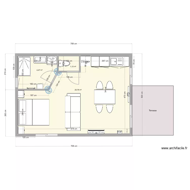 Studio 2. Plan de 3 pièces et 31 m² Studio 2. Plan de 3 pièces et 31 m²