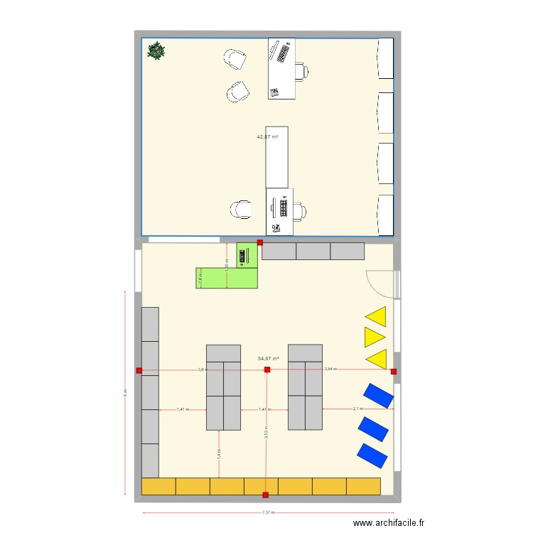 Nord Agri Landrecies V2. Plan de 2 pièces et 98 m2