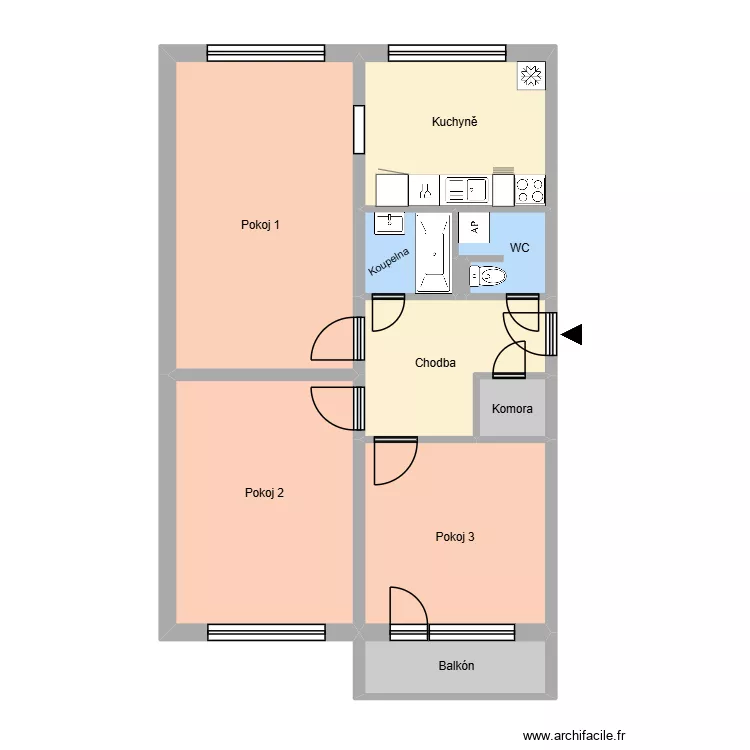 I.P.Pavlova 277, byt 8. Plan de 10  et 73 m²