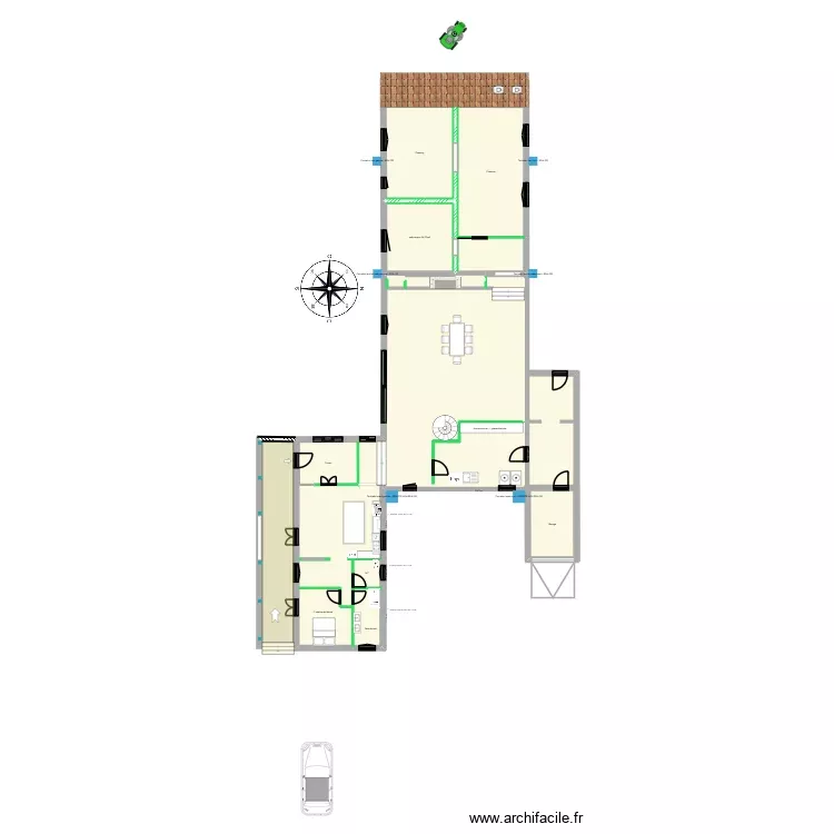 Maison - 02 Cotations doublages. Plan de 15 Pièces et 157 m²