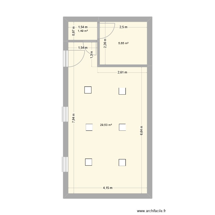 residencia  1. Plan de 3 pièces et 37 m2