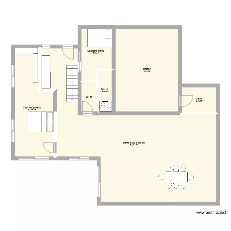 maison prop 1. Plan de 7  et 158 m²