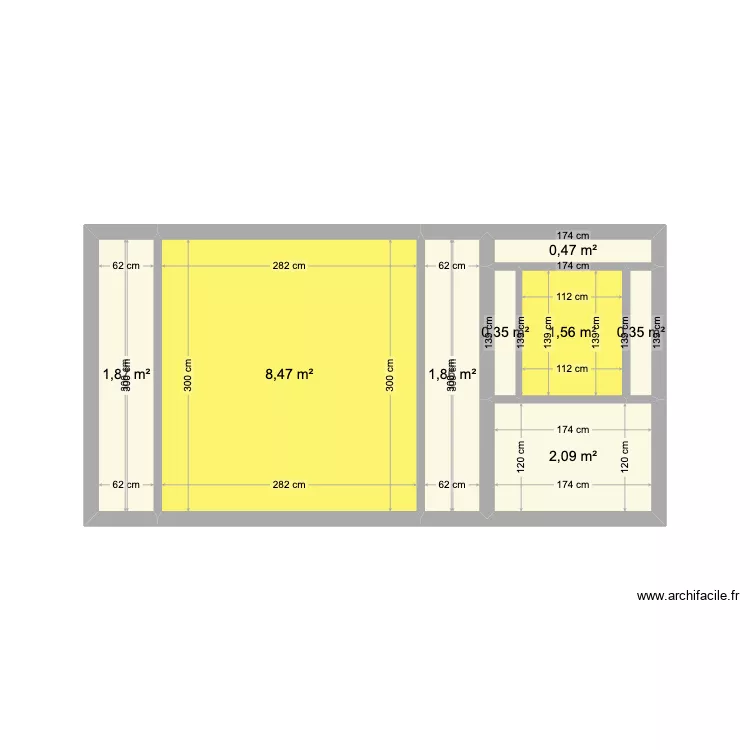 chambre cot&eacute; Antonio. Plan de 