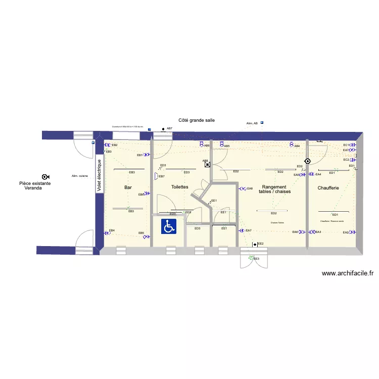 extension cercle V34Implantation. Plan de 