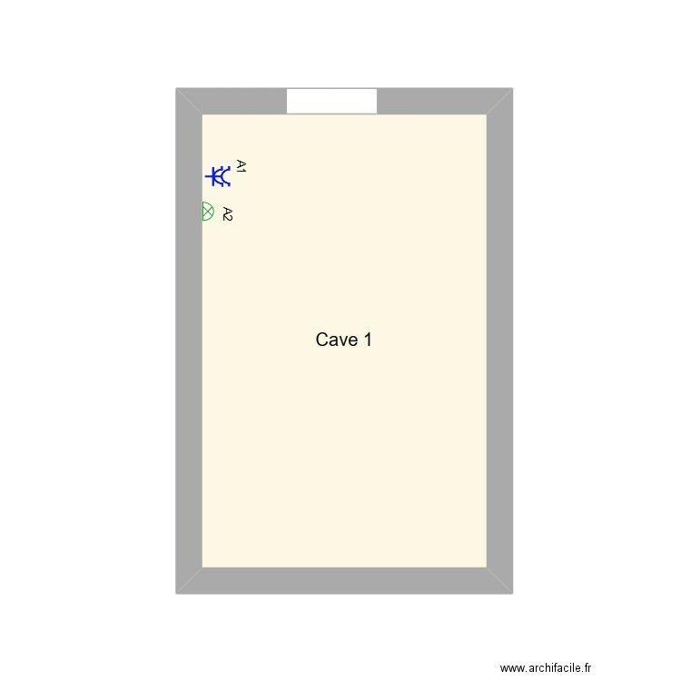 Cave1. Plan de 1 pièce et 13 m2