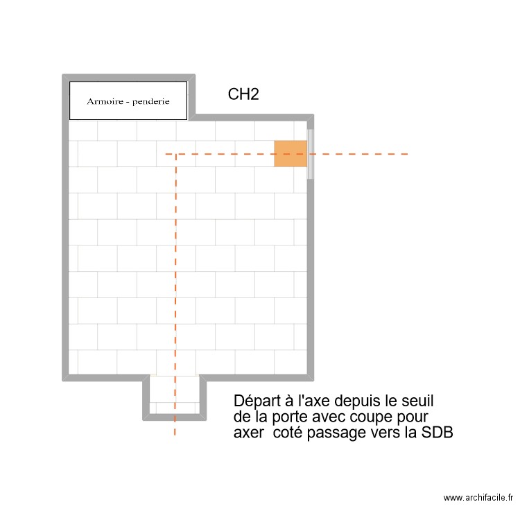 CH 2 Calepinage V3. Plan de 1 pièce et 16 m2