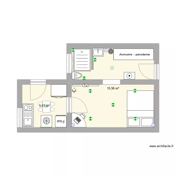 Projet coconning. Plan de 2 et 21 m² Projet coconning. Plan de 2 et 21 m²