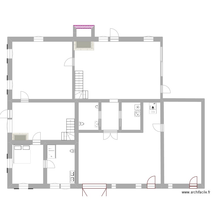 rdc proj 20 le village. Plan de 3 pièces et 53 m2
