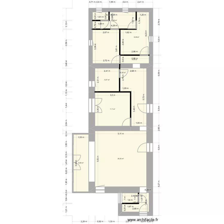 jean_phi int avec fe. Plan de 9 Pièces et 98 m²