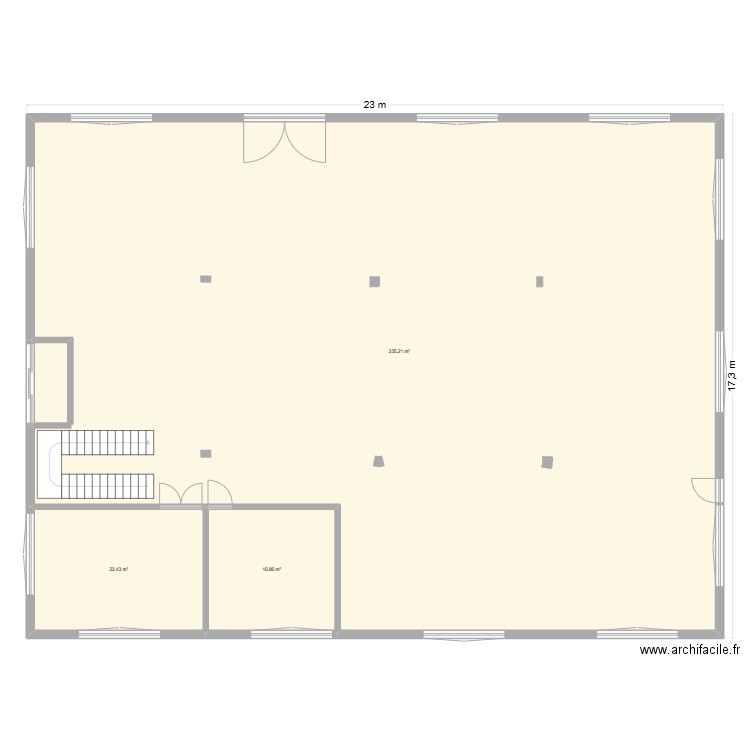 kaimana-logne. Plan de 3 pièces et 375 m2