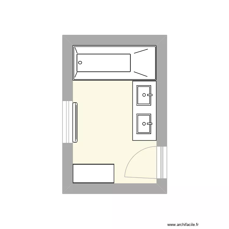 SdB C actuel. Plan de 1 et 7 m² SdB C actuel. Plan de 1 et 7 m²