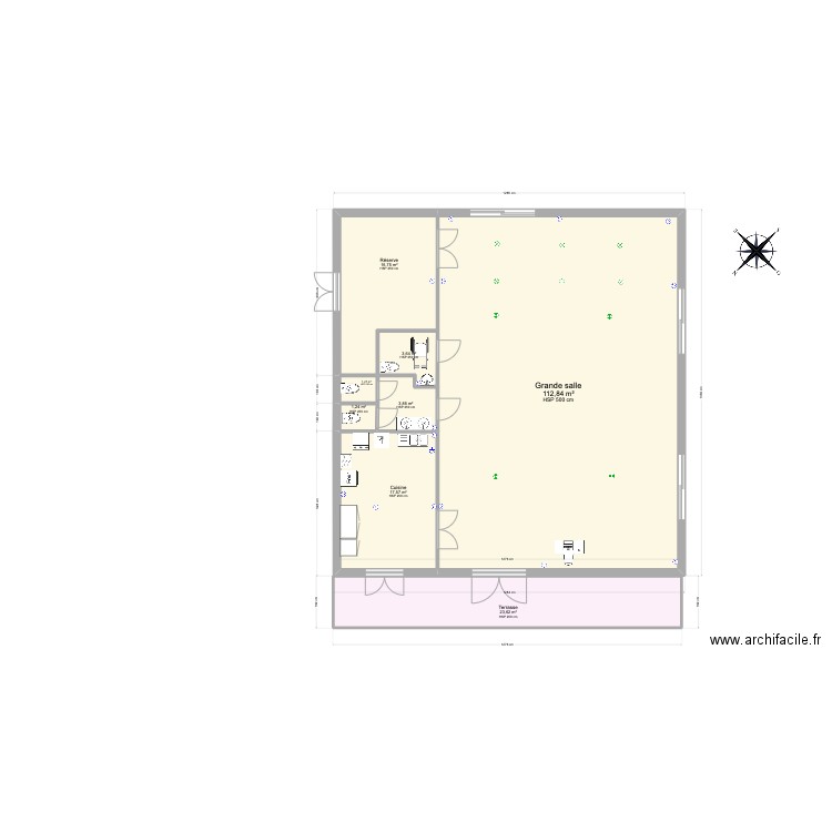 salle répétition simple bis. Plan de 8 pièces et 181 m2