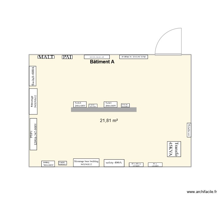 Beauward Bâtiment A PHIL. Plan de 1 pièce et 22 m2