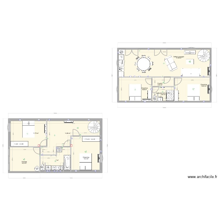 Pougues. Plan de 10 pièces et 114 m2