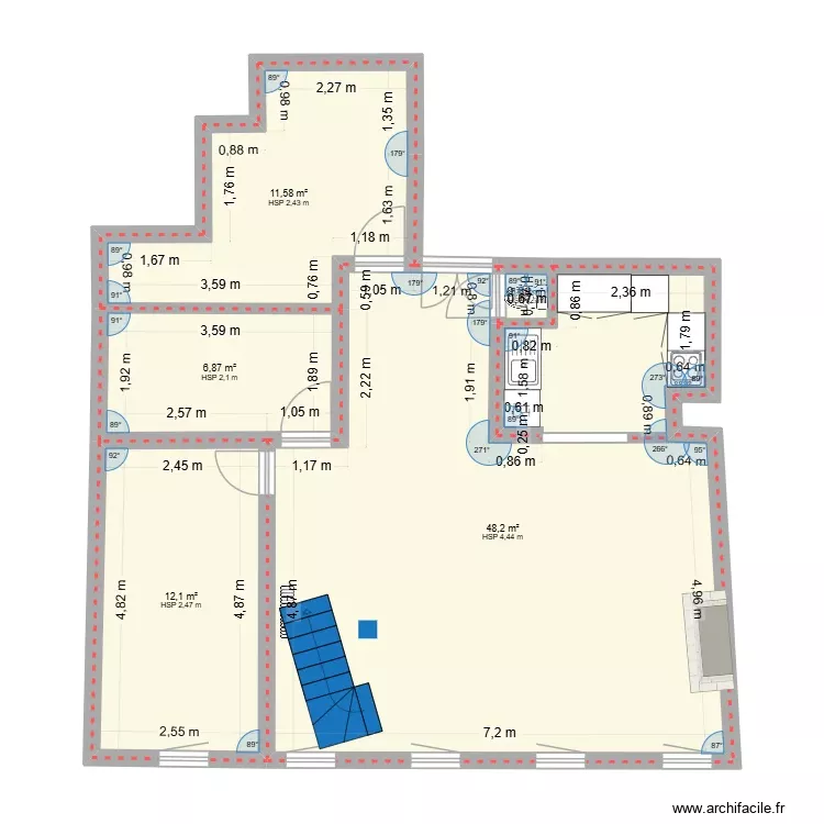 Fils en future. Plan de 5 Pièces et 79 m² Fils en future. Plan de 5 Pièces et 79 m²