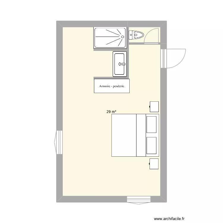 SDB Amis 1. Plan de 1 et 29 m² SDB Amis 1. Plan de 1 et 29 m²