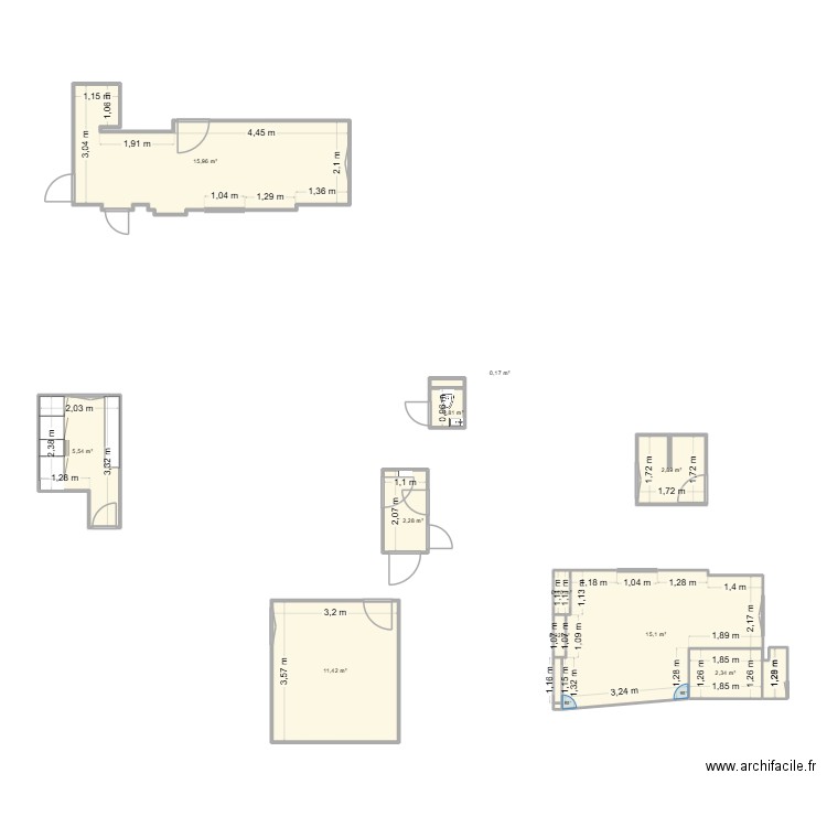 chantier paris 6. Plan de 11 pièces et 58 m2