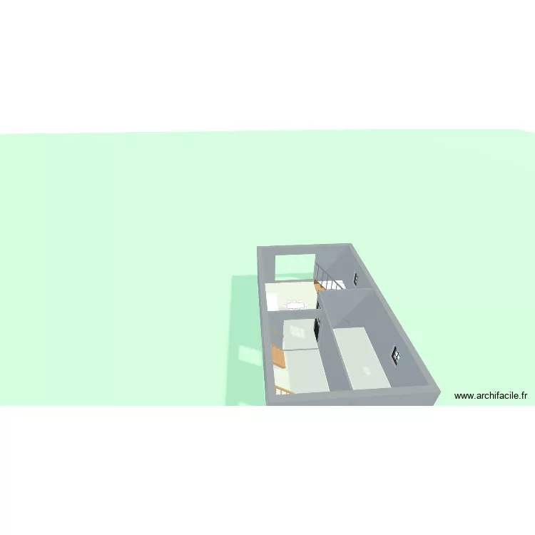 REZ DE CHAUSEE. Plan de 3  et 44 m²