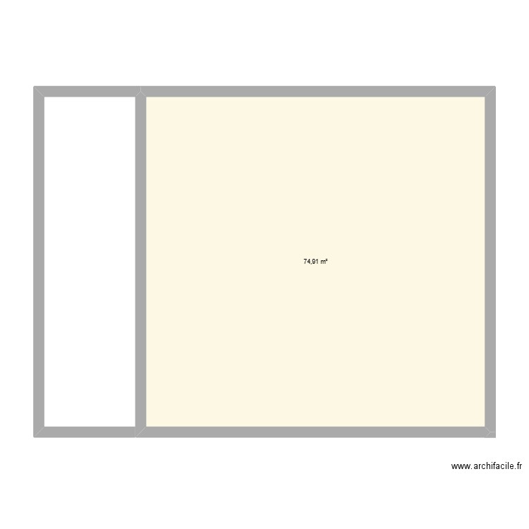 atelier 1. Plan de 1 pièce et 75 m2