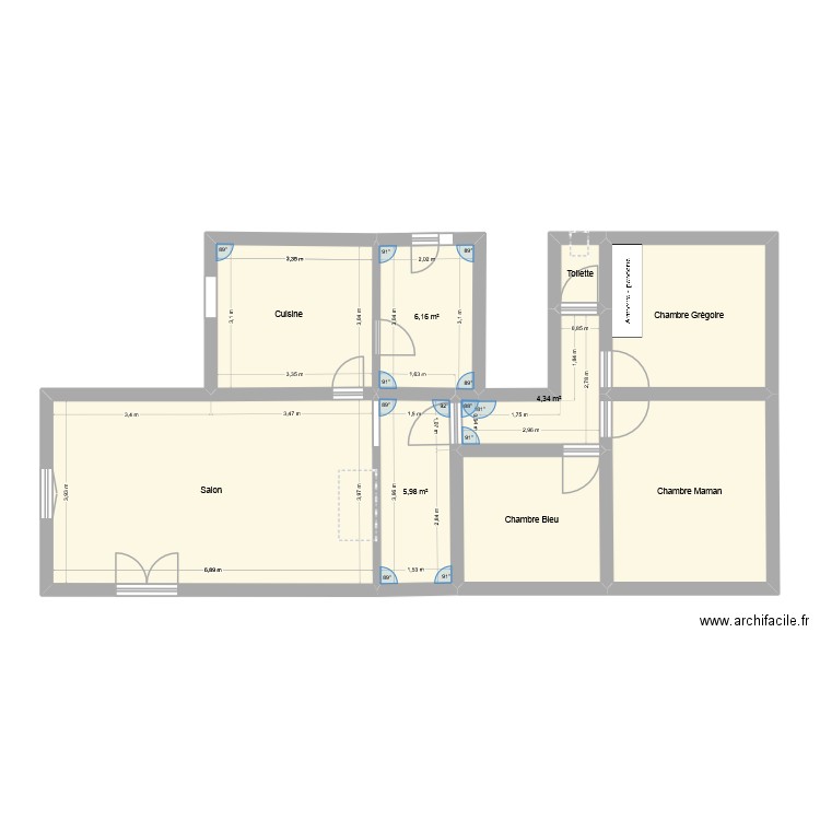 lirac. Plan de 9 pièces et 86 m2