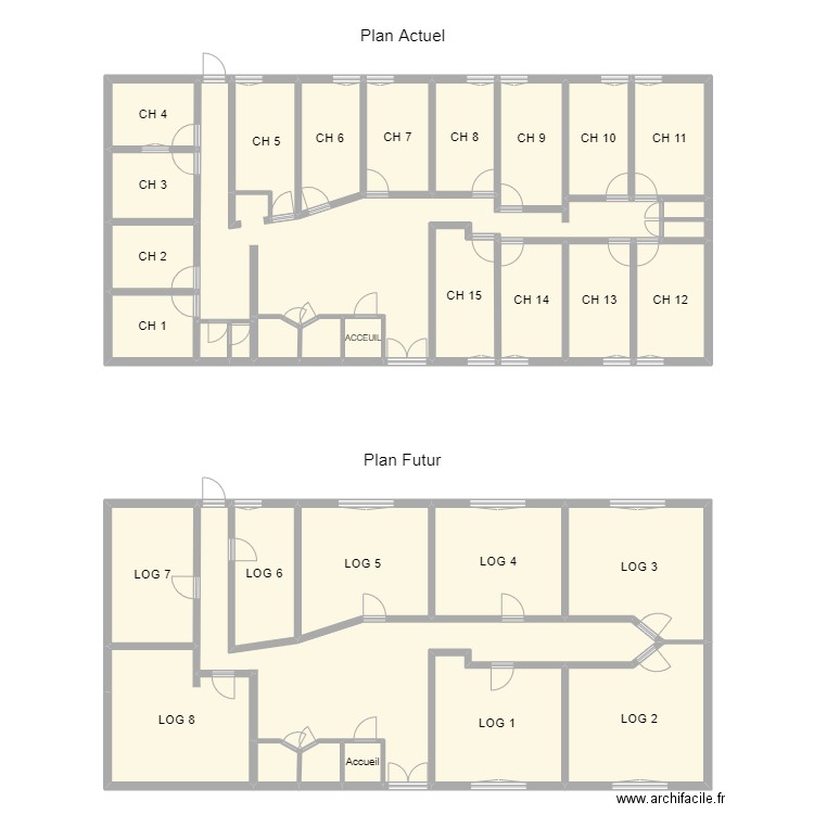 Plan Sadirac. Plan de 35 pièces et 382 m2