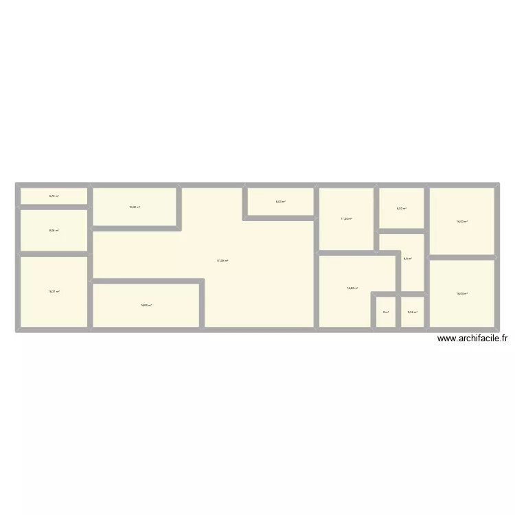 PROJET 2026 - PLAN B. Plan de 15 pièces et 190 m²