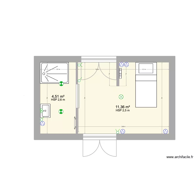 LACOUTURE. Plan de 2  et 16 m²