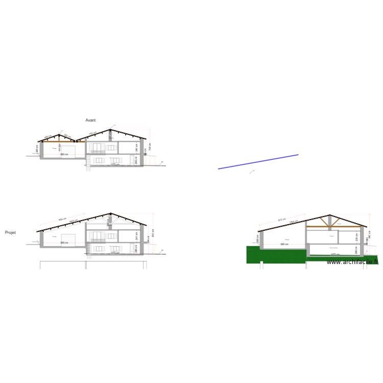 façade ouest Projet . Plan de 0 pièce et 0 m2