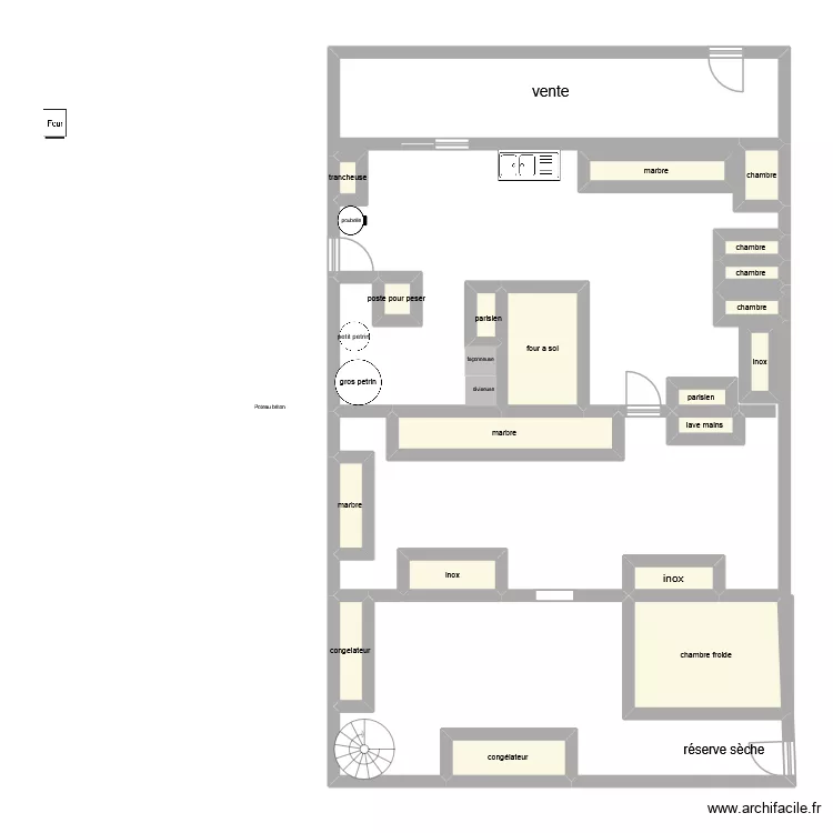 fournil yass. Plan de 20  et 57 m²