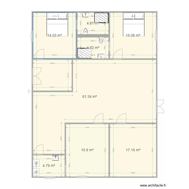 chambre airbnb4. Plan de 
