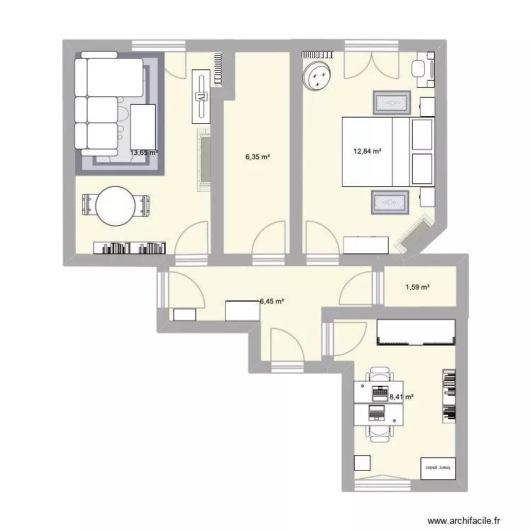 Alice99. Plan de 6 Pièces et 49 m² Alice99. Plan de 6 Pièces et 49 m²