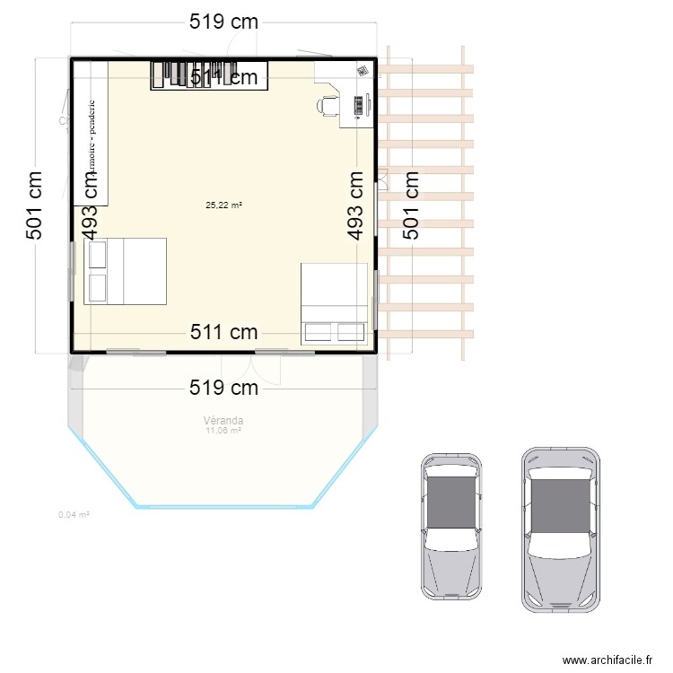 La Grande montée etage 1. Plan de 12 pièces et 46 m2