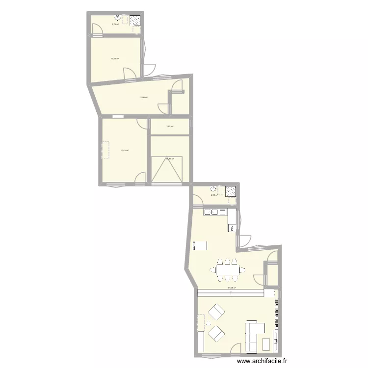 Kain. Plan de 8  et 136 m²