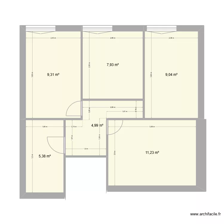 ETAGE 1. Plan de 6 et 48 m² ETAGE 1. Plan de 6 et 48 m²