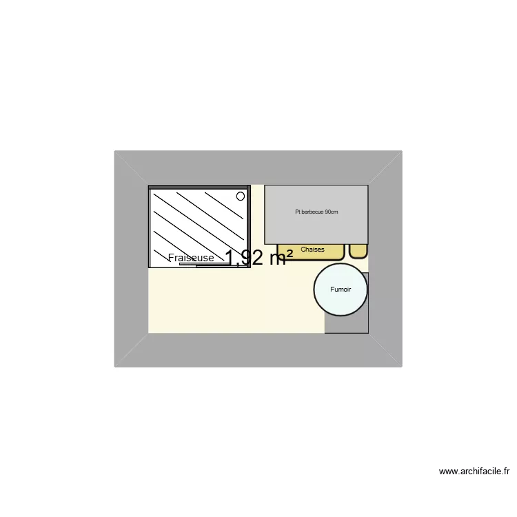 Cabanon interieur Base V1. Plan de 