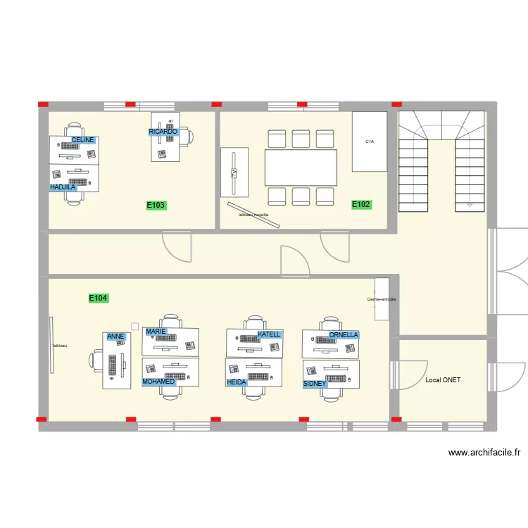 Batiment E RDC 21AUG2026. Plan de 14  et 189 m²