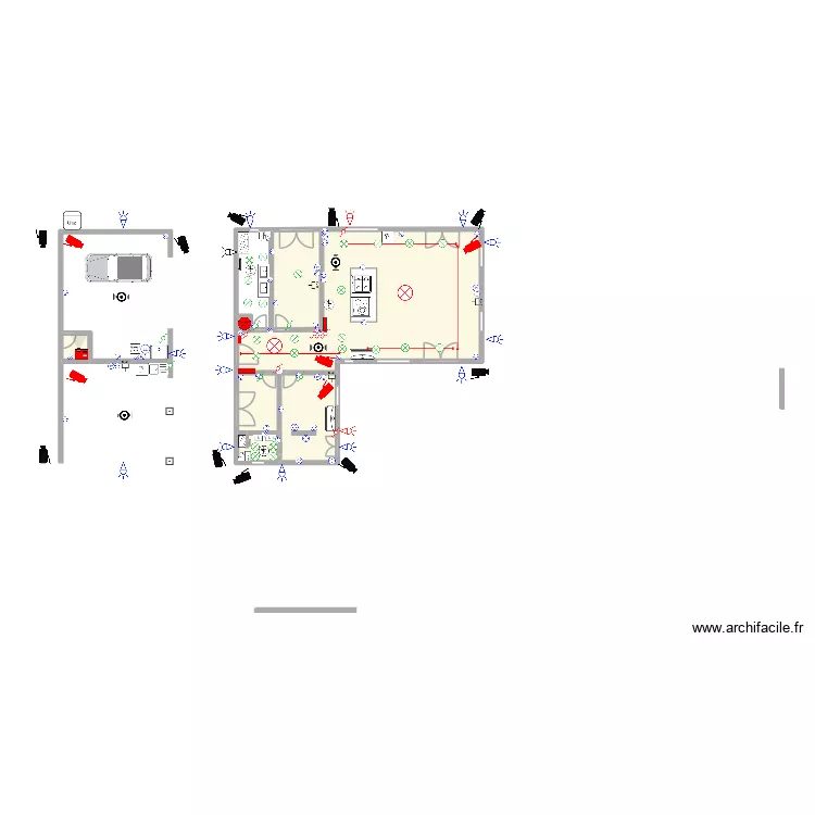 Maison. Plan de 6  et 33 m²