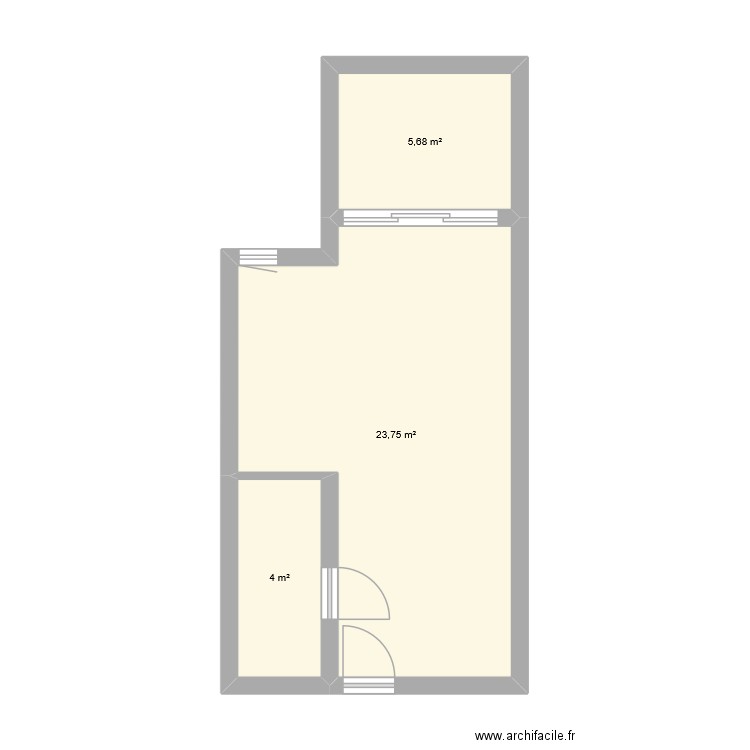TRAVAIL. Plan de 3 pièces et 33 m2