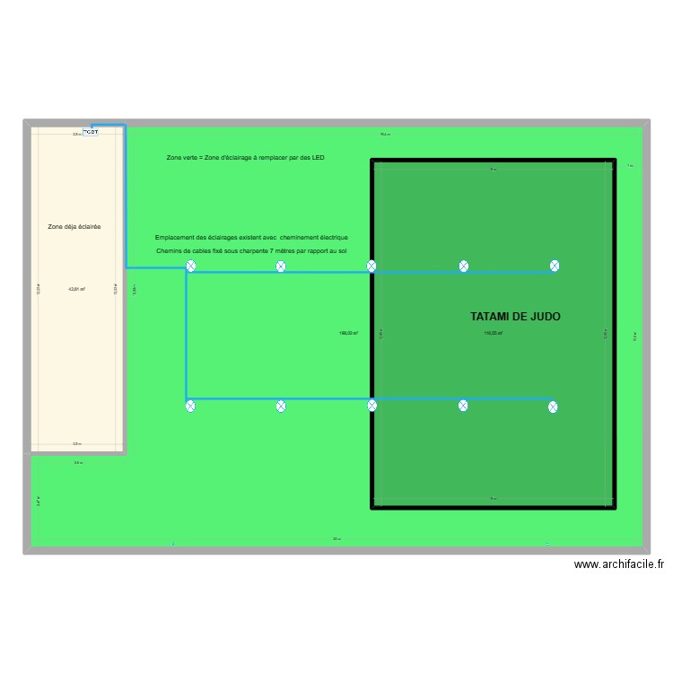 Dojo Collège Salazie. Plan de 3 pièces et 478 m2