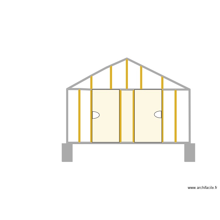pignon serre. Plan de 9 pièces et 7 m2