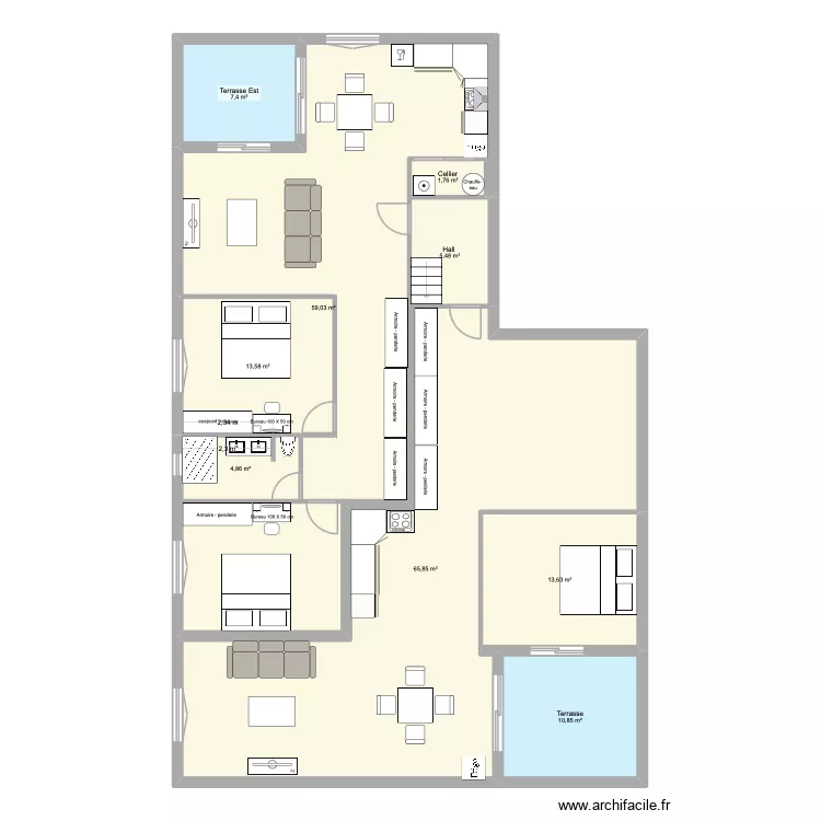 R&eacute;novation Murato surr&eacute;l&eacute;vation. Plan de 9  et 182 m²