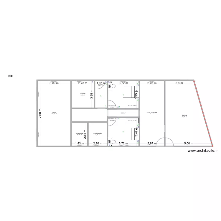 14 Cabes. portes. Plan de 10  et 151 m²
